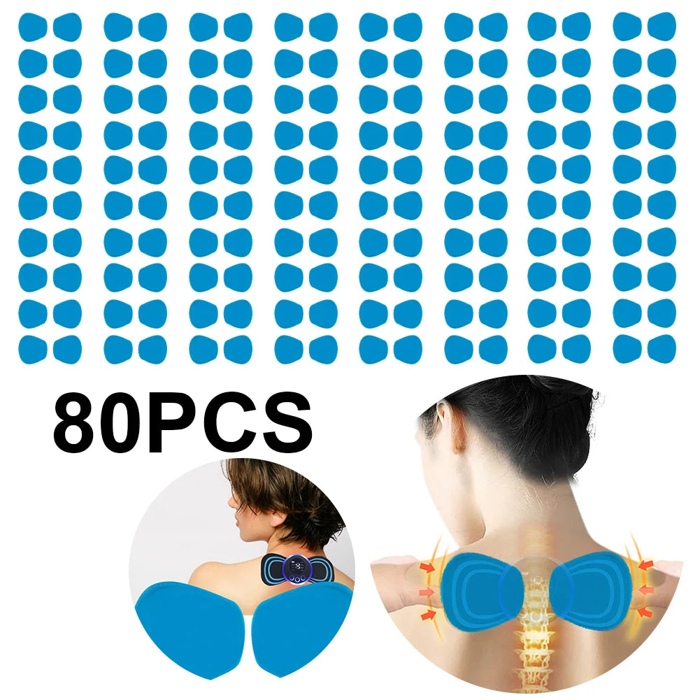 30-80Set Massager Patch Replacement Silicon Gel Muscle Stimulator Sticker Reusable Safe Harmless EMS Neck Trainer Accessories - THOOBO!