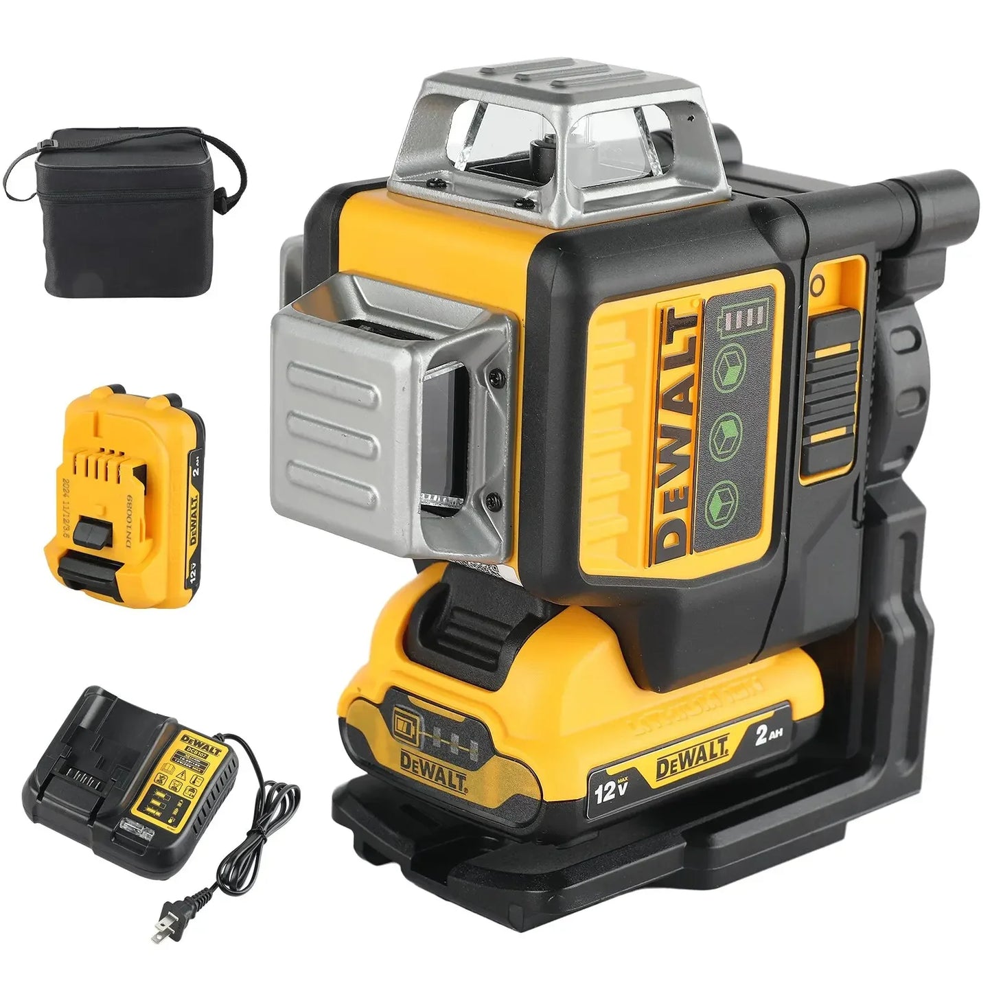 DEWALT DW089LG 360° Green Beam Laser Beast – Precision Leveling on All Sides with Built-In Battery Power