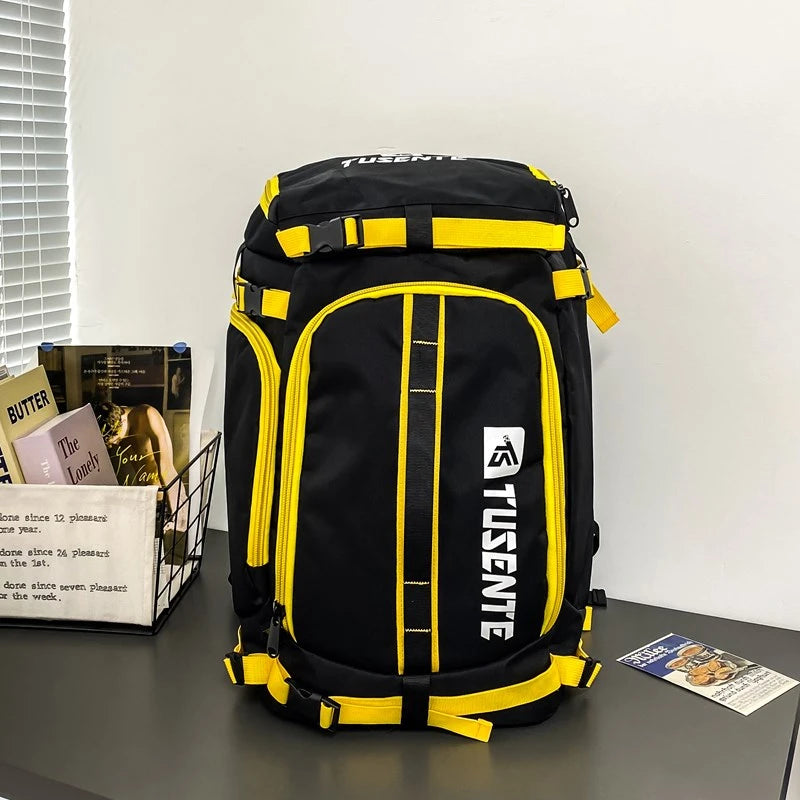 PatchVibe Titan — 75L Waterproof Gym & Travel Backpack w/ Shoe Garage + Laptop Vault