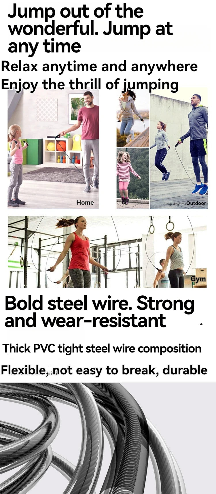 TurboWhip Elite – Adjustable Steel Speed Rope for Cardio Carnage & Backyard Burnouts