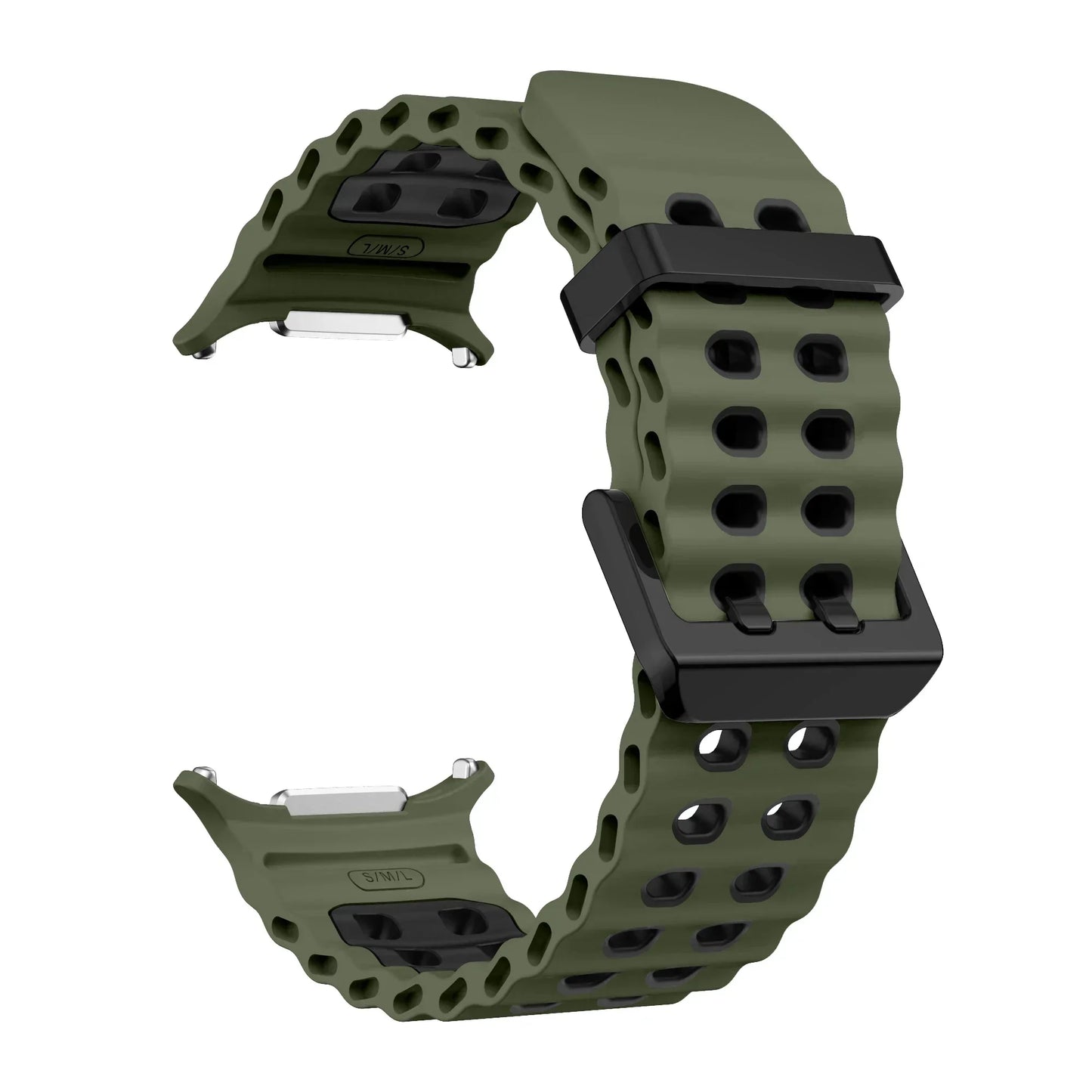 NEW Marine Silicone Strap For Samsung watch ultra 47mm Bracelet No Gaps Sport two-tone Band for Galaxy 7 ultra watchband straps