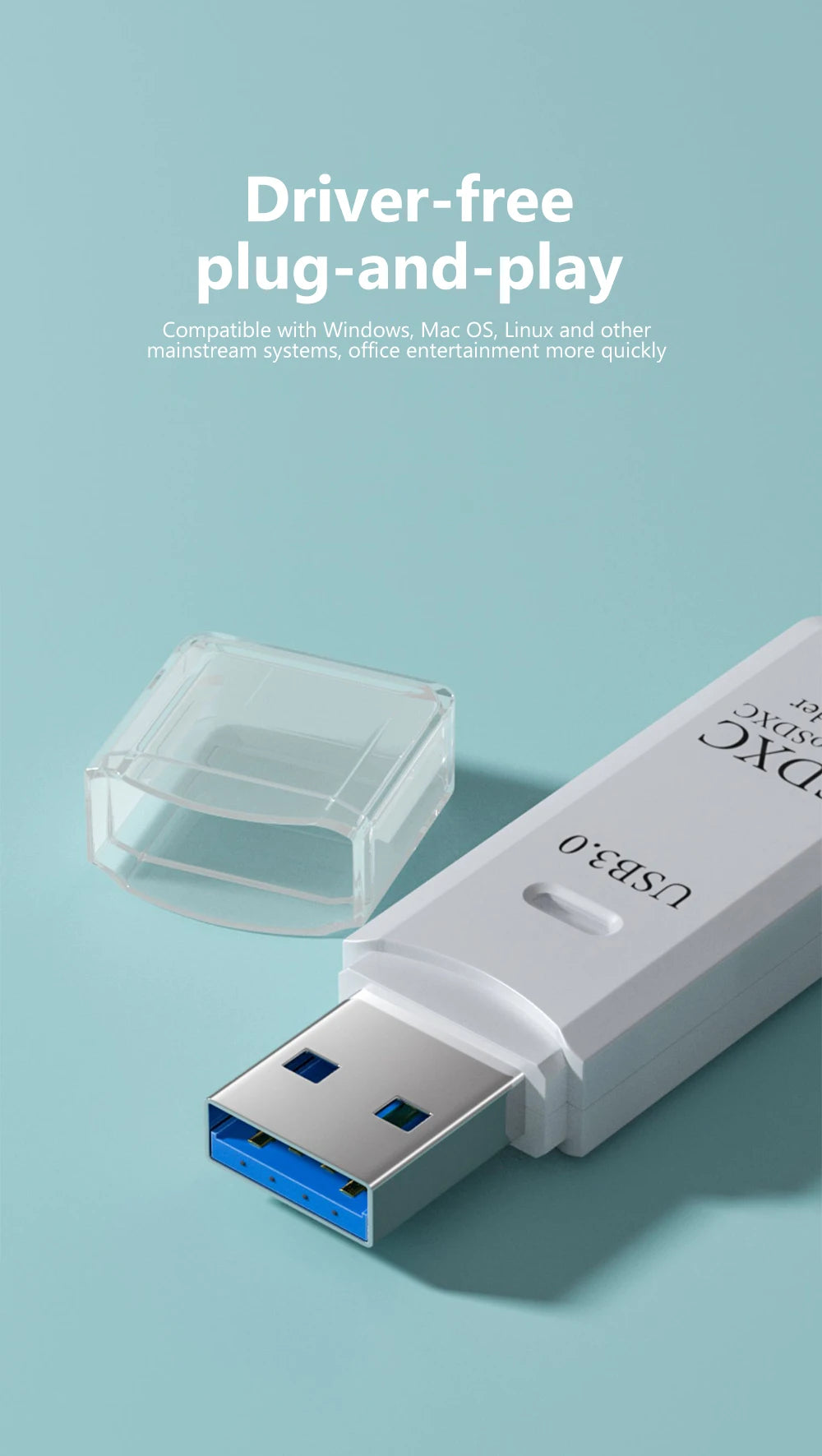 SpeedyBit DuoCard Reader – High-Speed 2-in-1 USB 3.0 TF & SD Card Reader Adapter for Laptop & PC