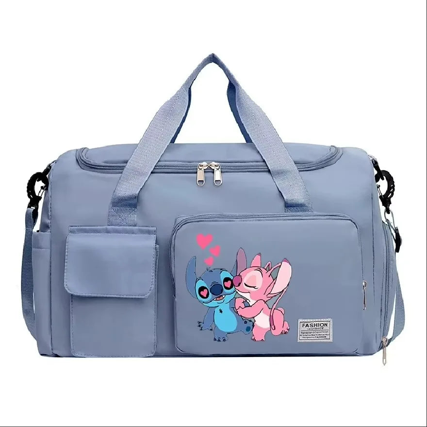 Stitch Splash-Pro Gym Duffel — Waterproof Kawaii Carryall with Shoe Compartment & Wet/Dry Divide (44×28×19cm)