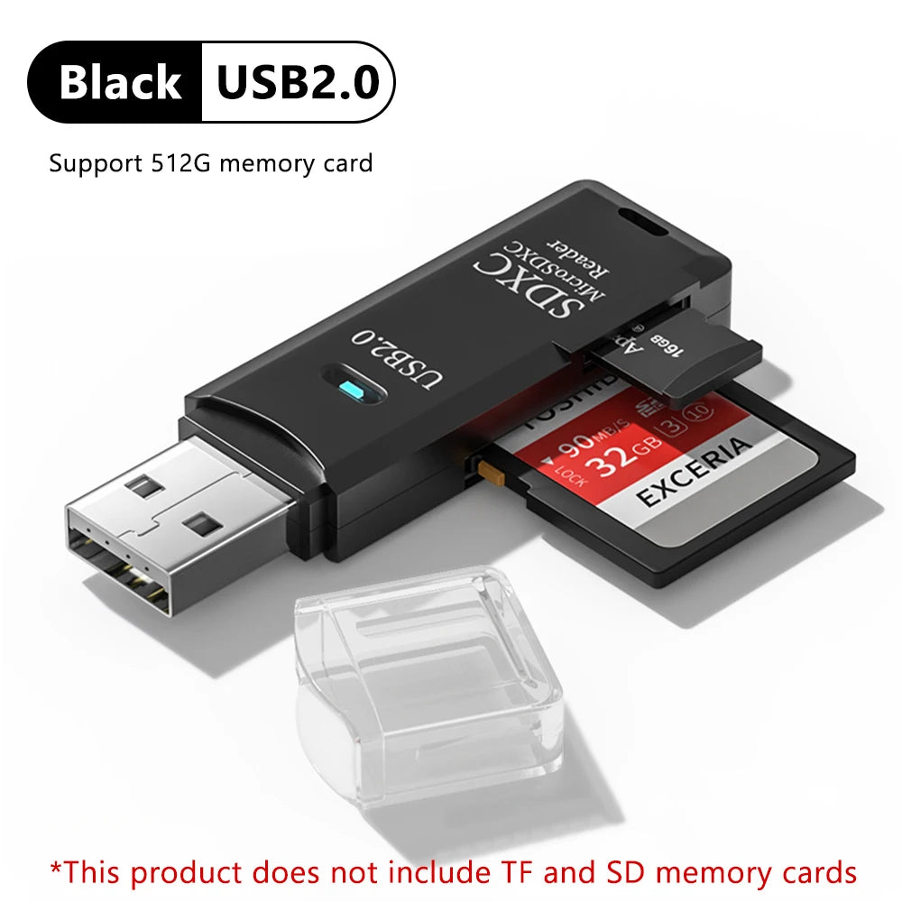 SpeedyBit DuoCard Reader – High-Speed 2-in-1 USB 3.0 TF & SD Card Reader Adapter for Laptop & PC