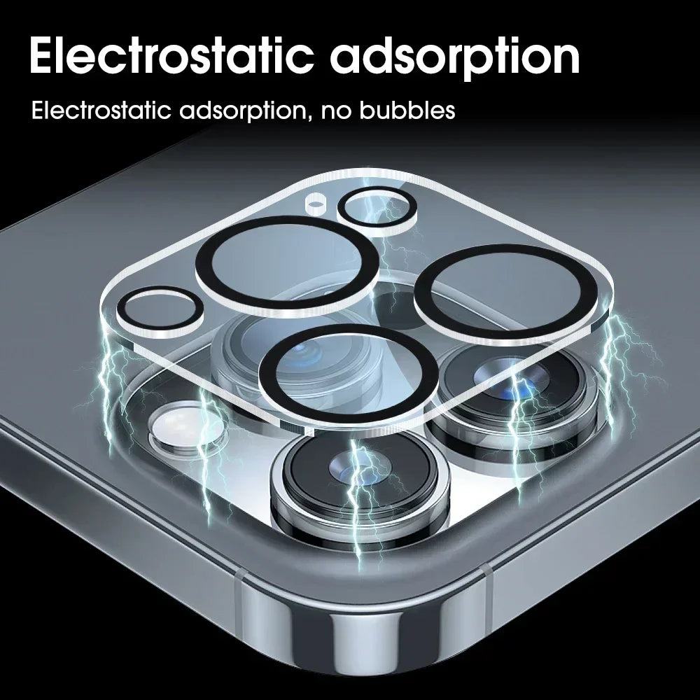1-5Pcs Tempered Glass for iPhone 16 15 14 13 Pro Max Plus Mini Camera Lens Protector Black Circle Protective Lens Film Cover