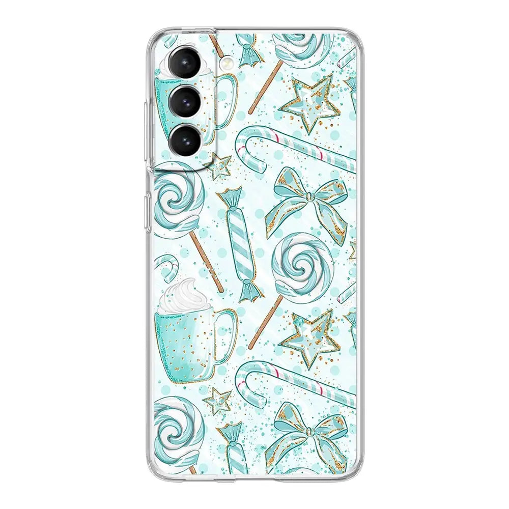 Phone Case For Samsung Galaxy S25 Edge S24 Plus S23 FE S22 S21 S20 Ultra 5G S10 Soft Clear Cover Cartoon Christmas