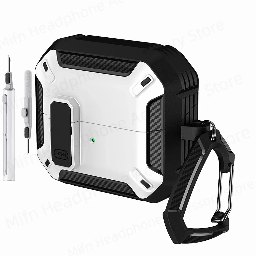 Newest carbon fibre switch earphone cover for Men For Samsung Galaxy Buds 3/Buds3 Pro Buzz 3 Pro Earbuds Case with cleaning kit