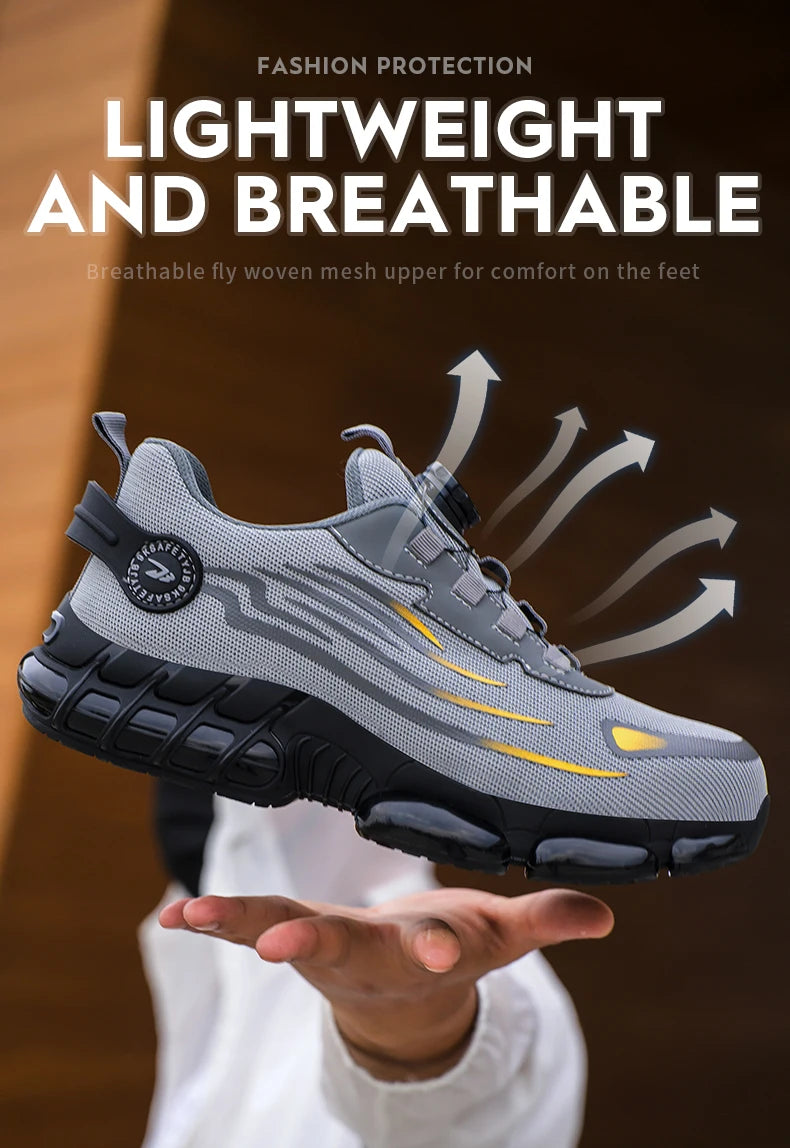 CloudGuard ProMesh Work Shoes – Smash-Proof, Puncture-Resistant, Zero-Lace Safety Sneakers for All-Day Comfort!