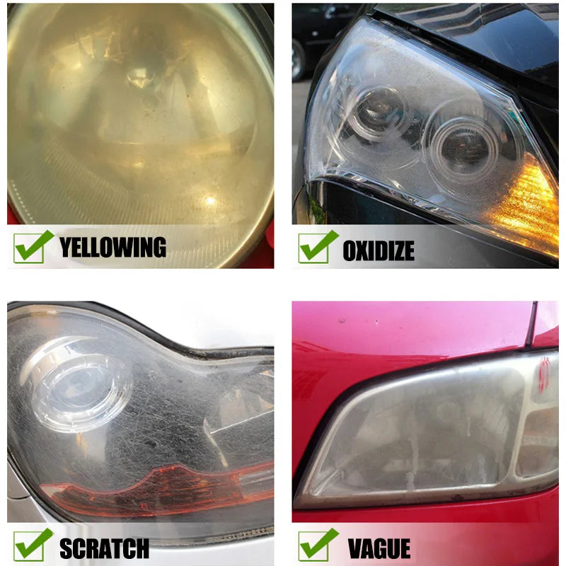 Headlight Hero Crystal-Clear Car Light Restoration & Polishing Kit – Fix Foggy, Yellowed, Oxidized Headlamps Fast - THOOBO!