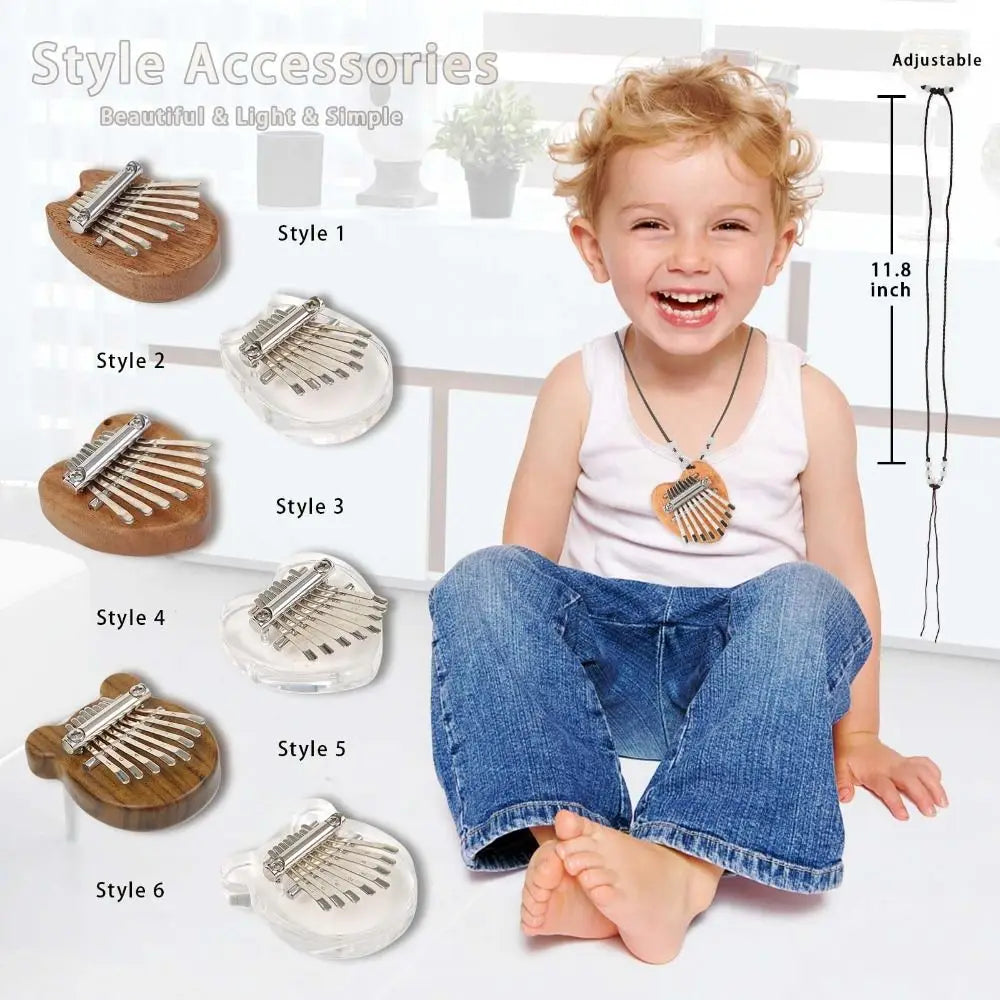 Piano Pendant 8 Key Finger Thumb Piano Marimba Musical Adult Beginners Kalimba Mini Thumb Piano Good Accessory Pendant Gift - THOOBO!