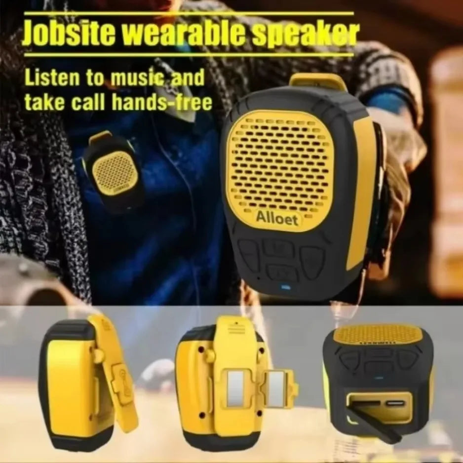 XICKU Wearable Bluetooth Speaker Magnetic Clip-On Wireless Waterproof Portable Sound Strap for Hands-Free Music Calls‌
