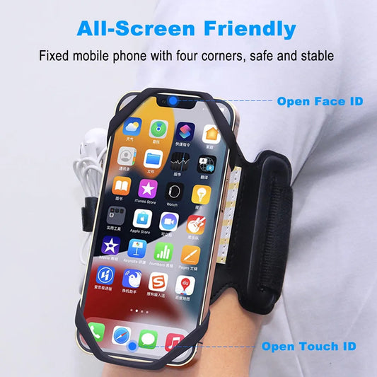 Running Armband Wristband Bracke 360 ° Rotatable Phone Holder Suitable For 4-7-inch Smartphones Card Pocket For Running Bicycles