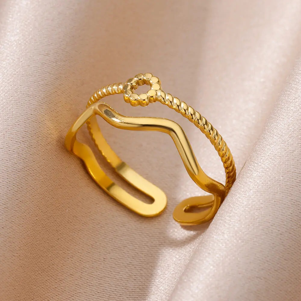 Golden Serpent Coil Ring — Gothic 18K Shine, Stainless Bite, Unisex Power Charm (Christmas Limited Edition)