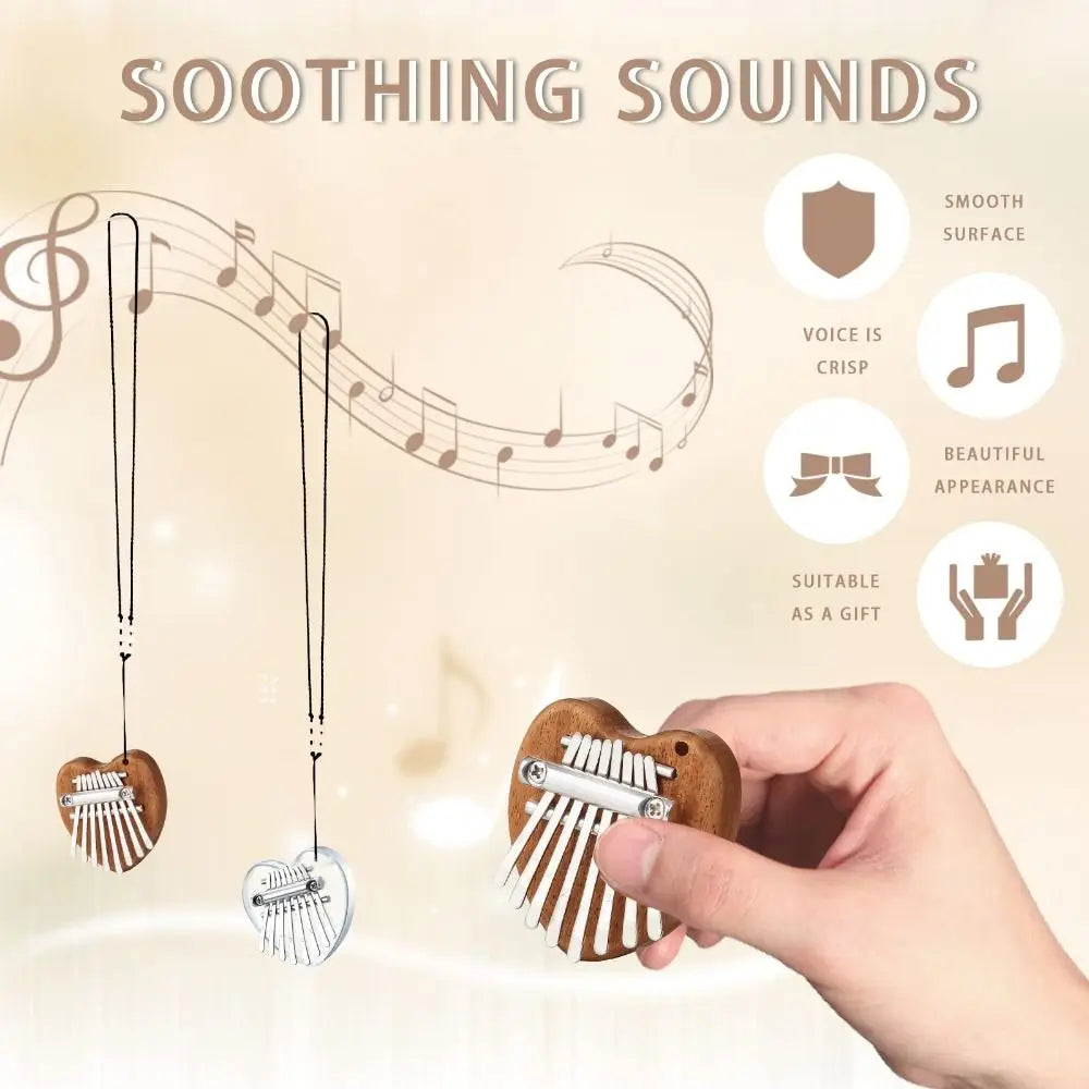 Piano Pendant 8 Key Finger Thumb Piano Marimba Musical Adult Beginners Kalimba Mini Thumb Piano Good Accessory Pendant Gift - THOOBO!