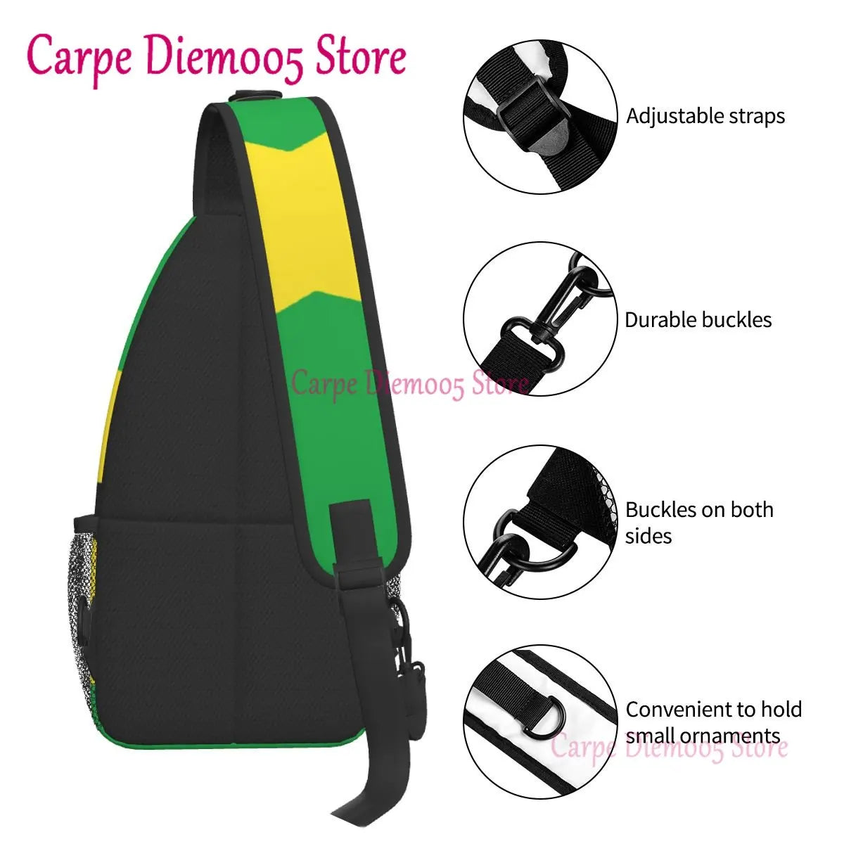 One Love Carry — Jamaica Flag Crossbody Sling Backpack For Everyday Vibes