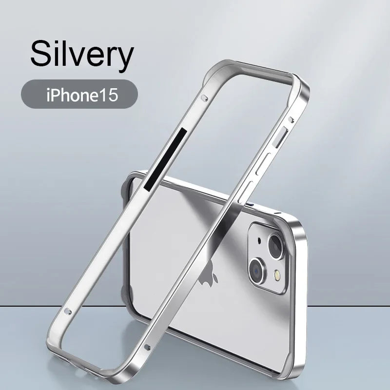 Hybrid Silicone Frame Aluminum Metal Phone Case For iPhone 17 16 15 14 13 12 Pro Max Better Heat Bumper