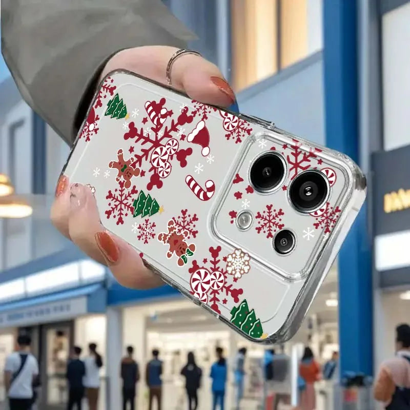 Christmas Tree Art For Xiaomi Redmi Note 8 8T 9 9T 11E 12 13 14 Pro Plus Turbo 5G Fashion TPU Transparent Phone Case