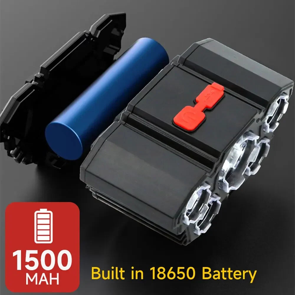 NightBuddy 5-LED Headlamp – USB Rechargeable Adventure Light with Built-In Power & SOS Mode