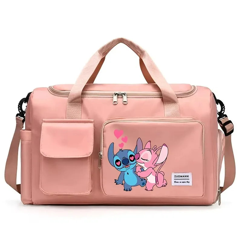 Stitch Splash-Pro Gym Duffel — Waterproof Kawaii Carryall with Shoe Compartment & Wet/Dry Divide (44×28×19cm)