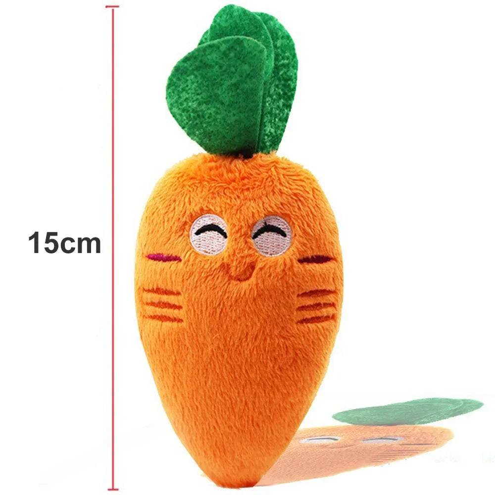 Chomp Charmers Plush Squeaky Bone & Carrot Toys – Built for Wiggles, Designed for Chewers!