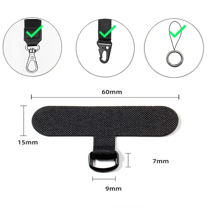10/5/1Pcs Universal Tpu Mobile Phone Anti-lost Lanyard Card Gasket Nylon Detachable Phone Hanging Cord Strap Patch Tether Pad