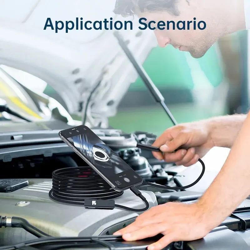 7.0MM TYPE-C Endoscope Camera IP67 Waterproof 6 LEDs Adjustable USB Android Flexible Inspection Borescope Cameras for Phone PC - THOOBO!