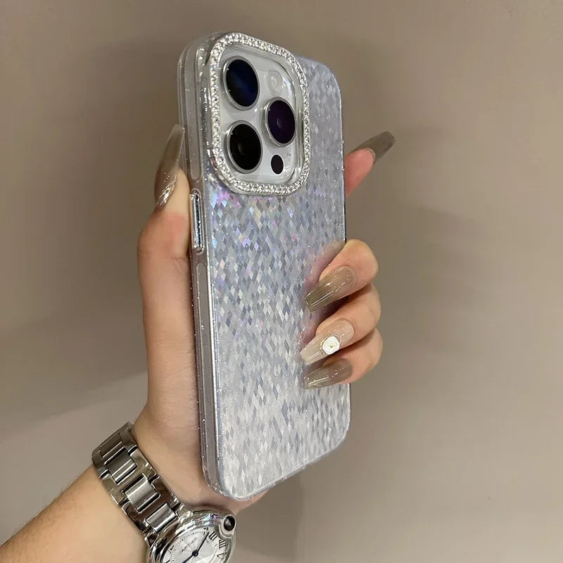 Luxury Electroplated Glitter Phone Case For iPhone 12 13 14 15 Pro Max Transparent Bumper Shockproof Cases Cover