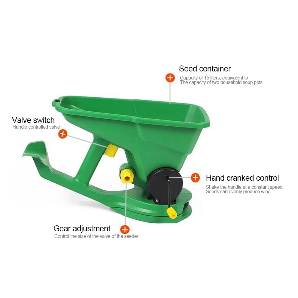 Gardening Seed Spreader Manual Seeder 1.5L Capacity with 5 Gears Adjustable for Sowing Fertilizing Melting Snow for Garden Lawn - THOOBO!