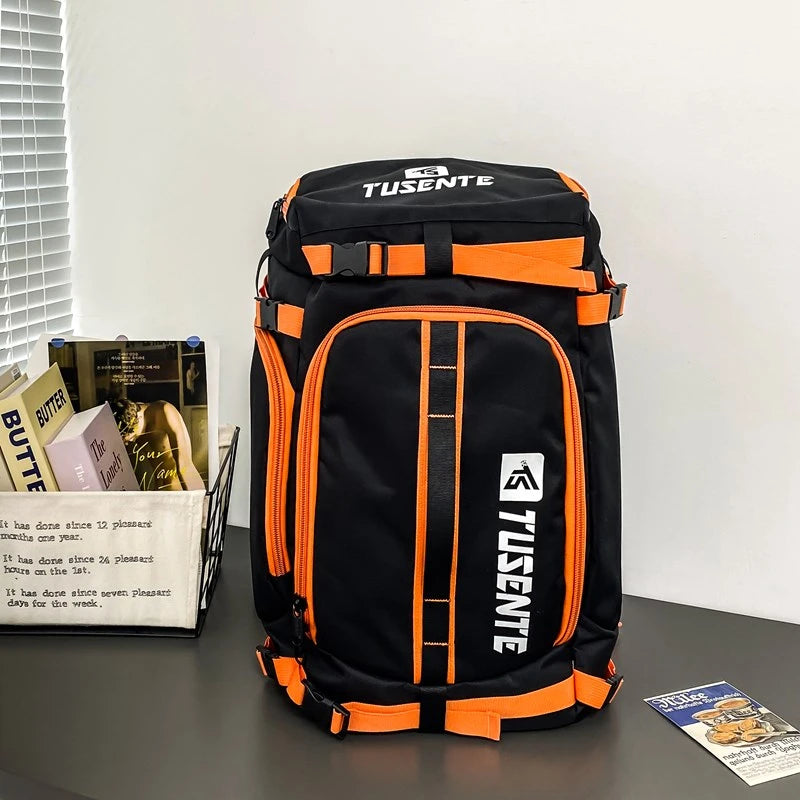 PatchVibe Titan — 75L Waterproof Gym & Travel Backpack w/ Shoe Garage + Laptop Vault