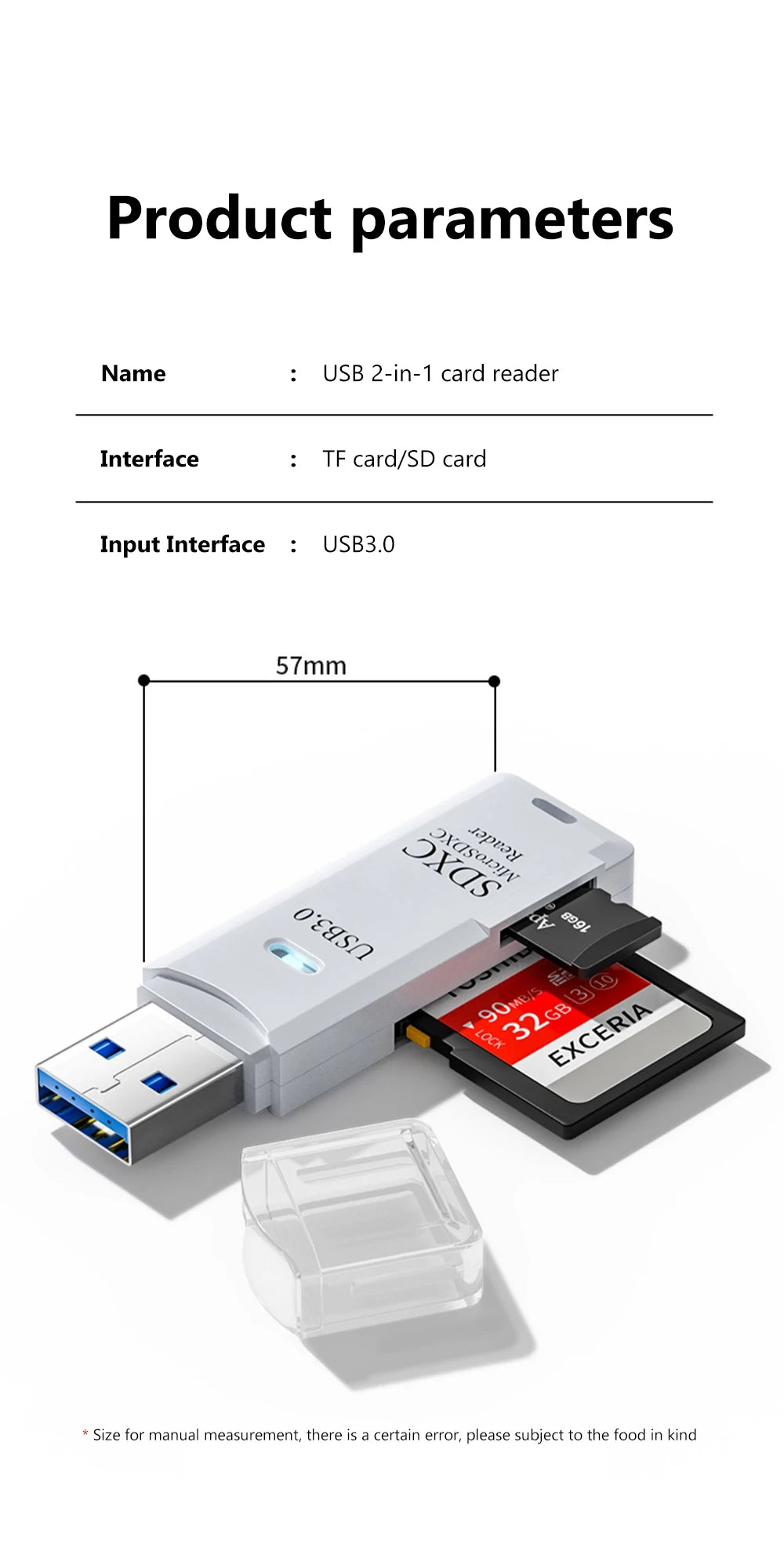 SpeedyBit DuoCard Reader – High-Speed 2-in-1 USB 3.0 TF & SD Card Reader Adapter for Laptop & PC