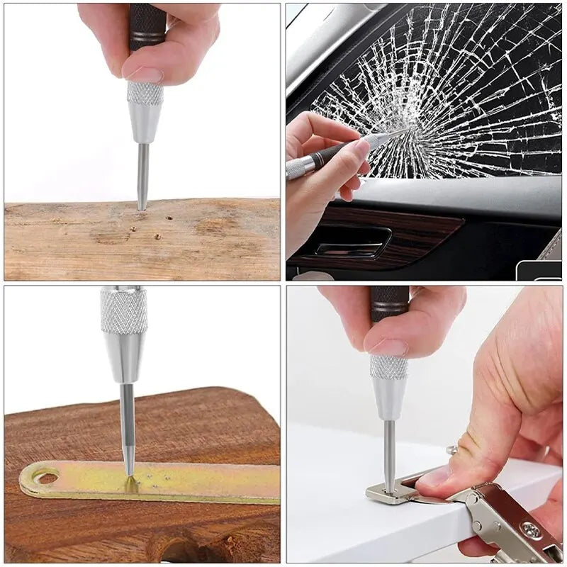 BangSnap 2-Pack Spring-Loaded Center Punch Tools – Auto Glass Striker, Window Breaker & Wood Drill Locator (128mm Precision Impact Set) - THOOBO!