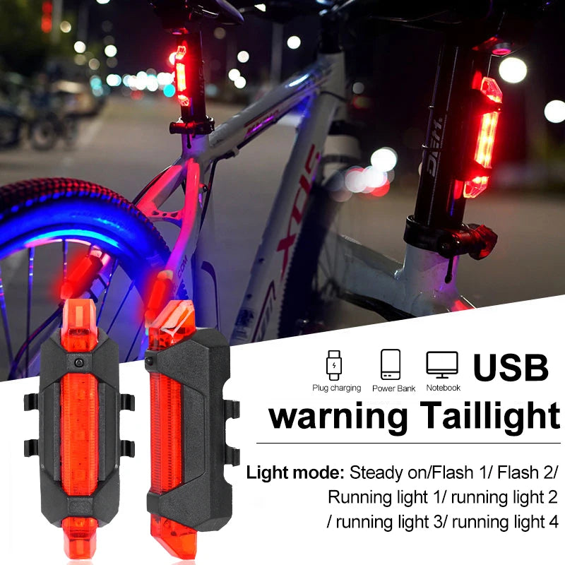 USB Rechargeable Bike Light Taillight Easy to Install 3 Modes Bicycle Light Accessories for the Bicycle - THOOBO!