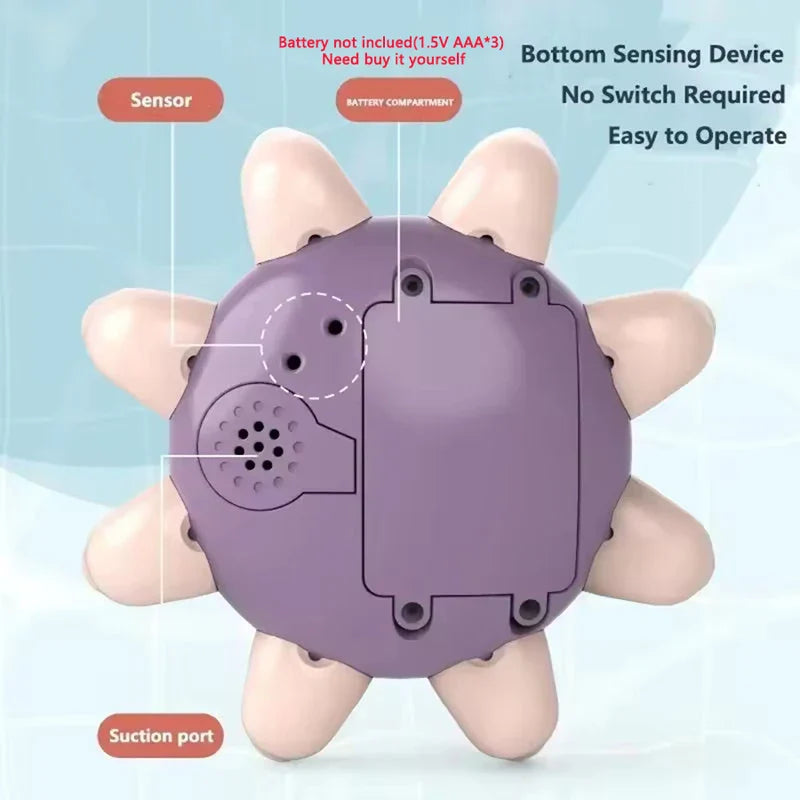 Electric Octopus Whale Baby Bath Toy with LED & Water Spray