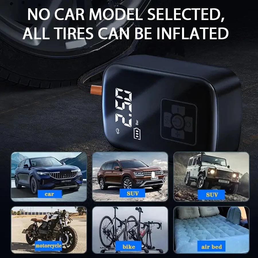 1PC Car Mounted Wireless Digital Display Inflation Pump Portable Wireless Air PumpTire Inflator for Electric Cars - THOOBO!