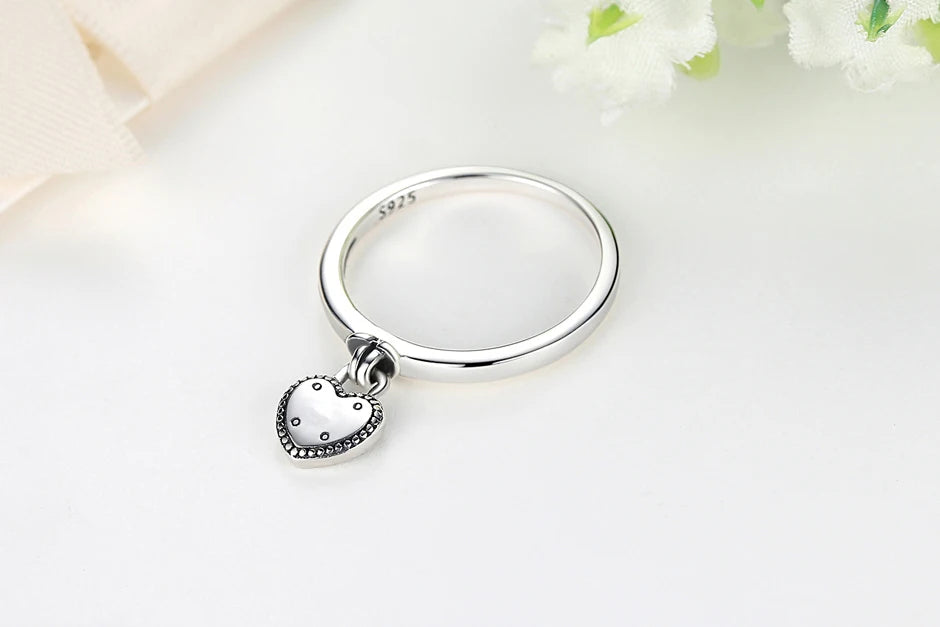 Celesté Crown Heart Ring — 925 Sterling Silver Wishbone of Love and Light