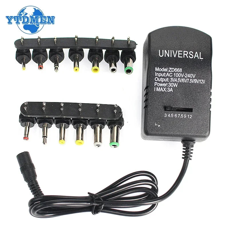 VoltFlex 30W Multi-Voltage Power Adapter – 220V to 12V converter with 7 plug set for ultimate device compatibility - THOOBO!