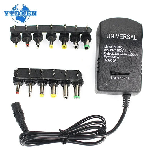 VoltFlex 30W Multi-Voltage Power Adapter – 220V to 12V converter with 7 plug set for ultimate device compatibility - THOOBO!