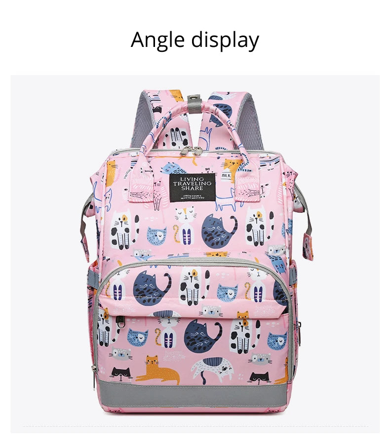 JoyTrail Mommy Backpack — Lightweight Printed Nylon Maternity & Baby Travel Bag with Large Capacity