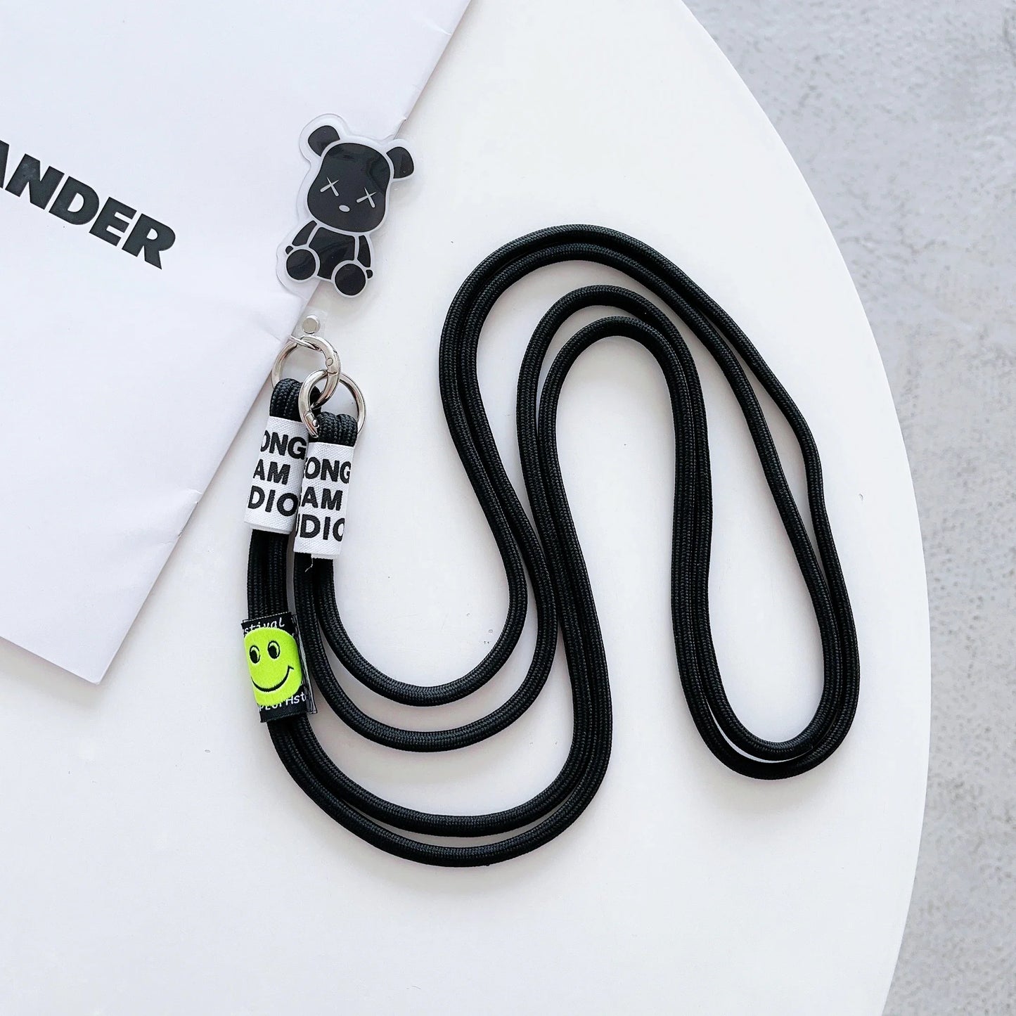 New colorful woven cartoon lanyard mobile phone lanyard wrist strap Crossbody rope anti-loss rope key bag multi-purpose lanyard