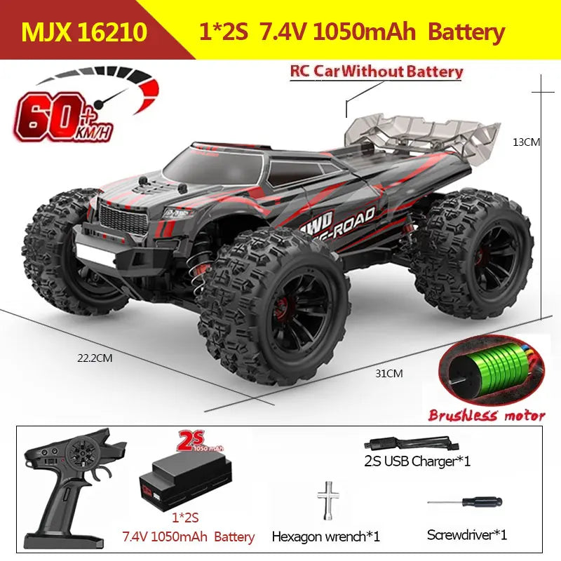 Hyper Go MJX 16209 16207 16208 16210 1/16 4WD RC Car 70KM/H Brushless  RC Racing Car Remote Control Cars Off-Road Truck Toys