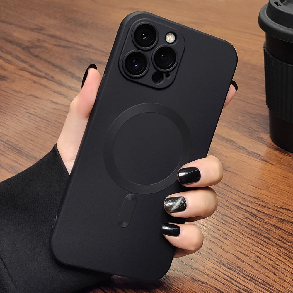 Original For Magsafe Magnetic Case For iPhone 16 13 12 11 14 15 Pro Max Matte Shockproof Cover Wireless Charge Phone Accessories - THOOBO!