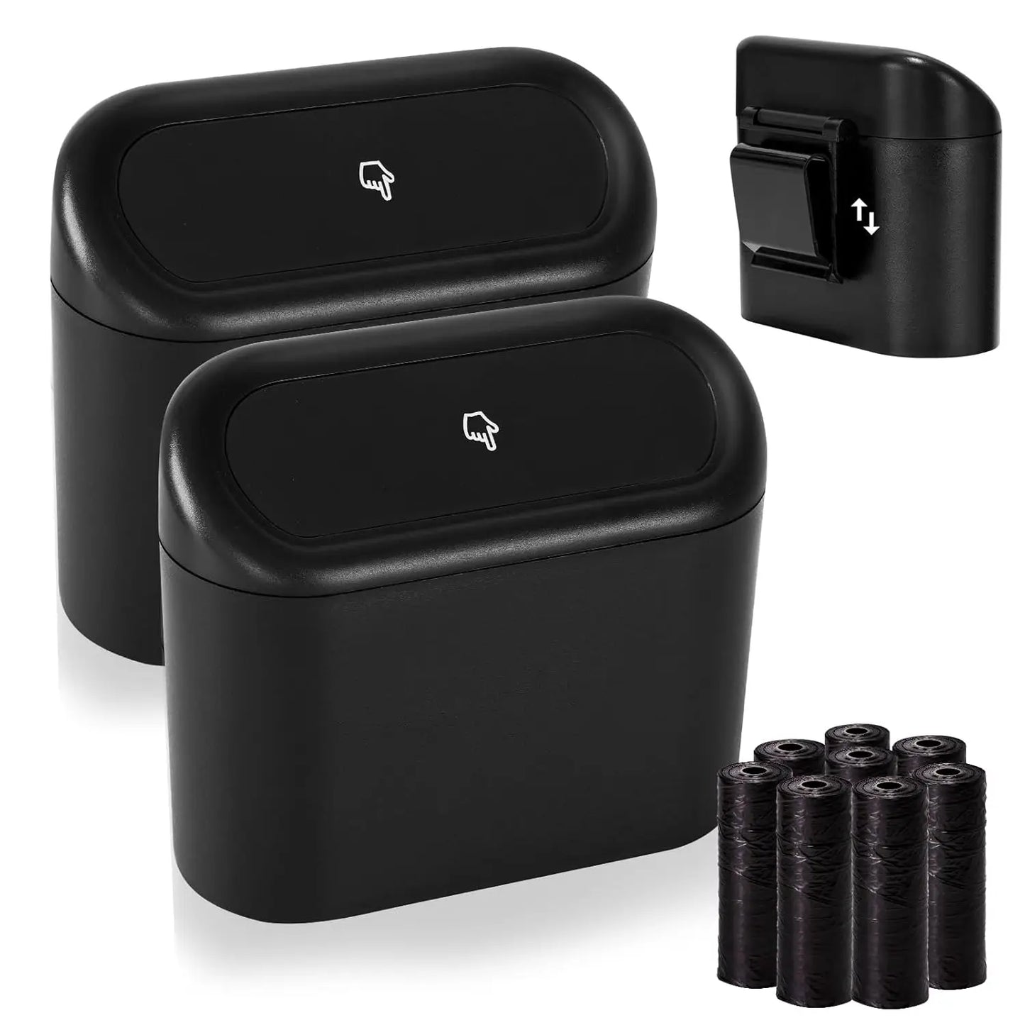 Car Trash Can Bin with Lid Universal Vehicle Mini Leakproof Garbage Can Bin Car Organizers and Storage for Auto Office Home