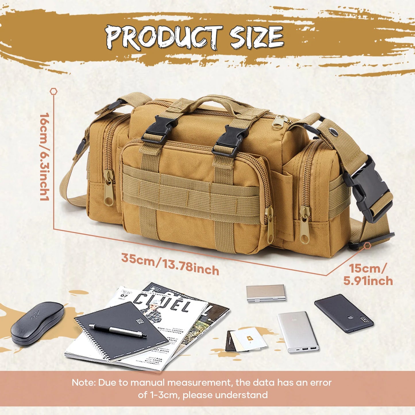 Tactical Shoulder Bag Military Backpack Outdoor Mini Travel Duffle Bag Messenger Bag Small Camouflage Gym Bag Hunting Camping
