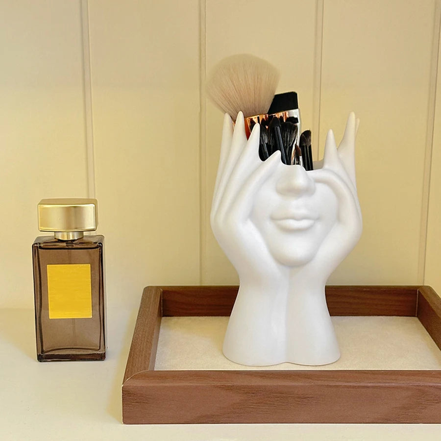 Vases, White Flower Vases For Decor, Modern Decorative Vase Centerpiece For Table Shelf Living Room Durable - THOOBO!