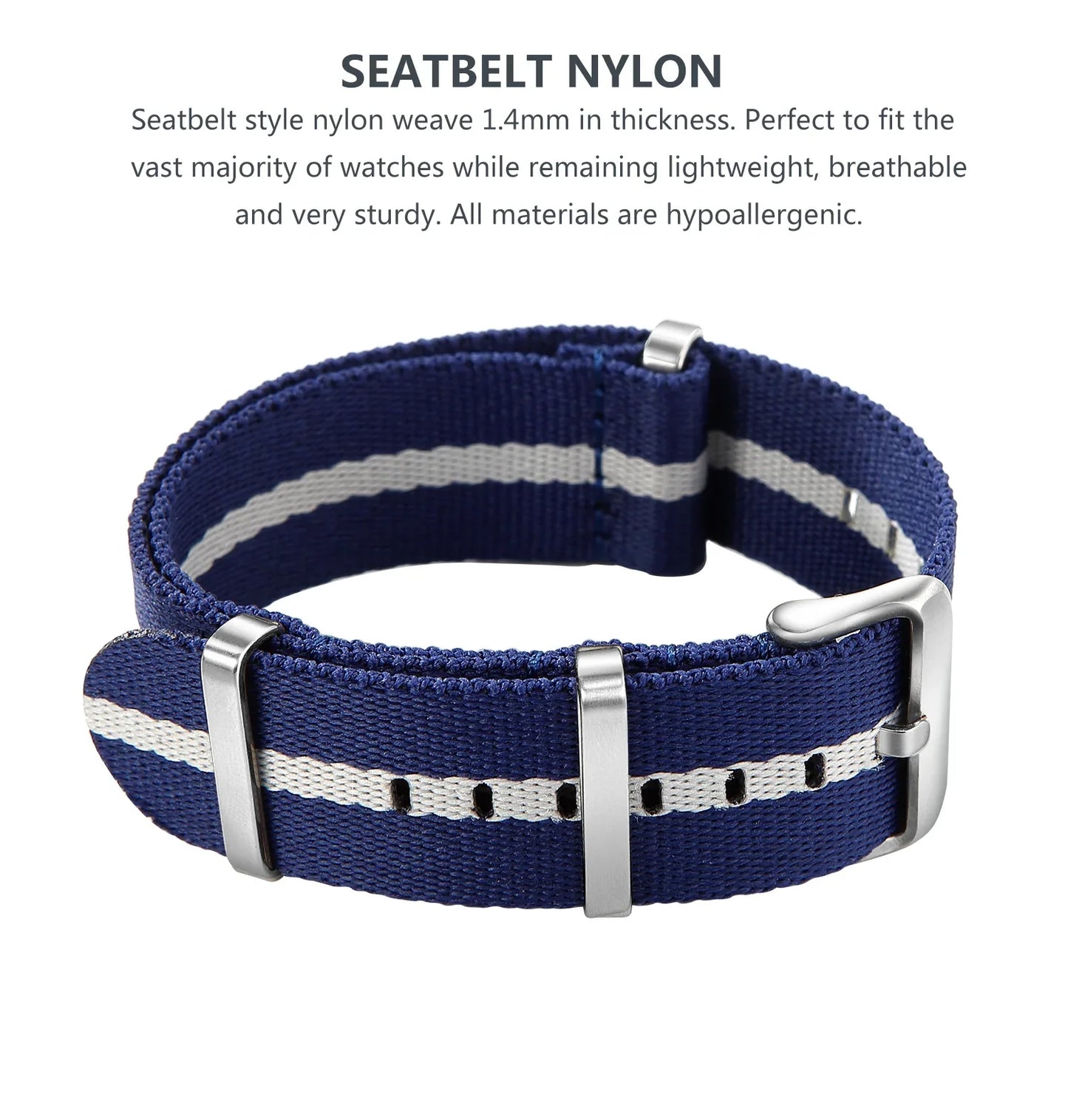 Nylon Watch Band 20mm 22mm Comfortable Watch Straps Loop Military Washable Blet for Men Watchbands