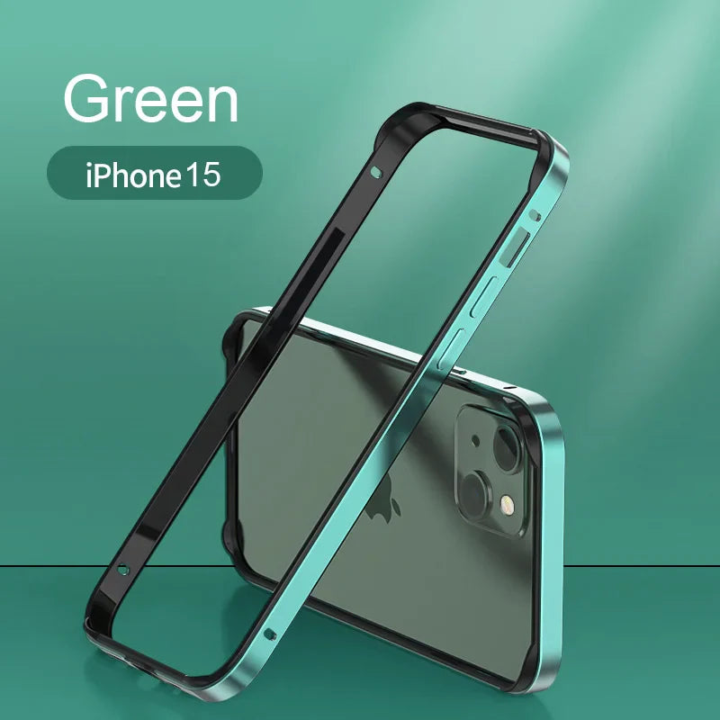Hybrid Silicone Frame Aluminum Metal Phone Case For iPhone 17 16 15 14 13 12 Pro Max Better Heat Bumper