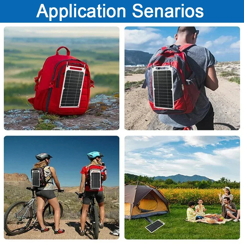35W Sunpower Portable Solar Panel 5V Solar Plate WithUSB Safe Stabilize Charger ForPower Bank Phone Outdoor Camping Home RV Gift - THOOBO!