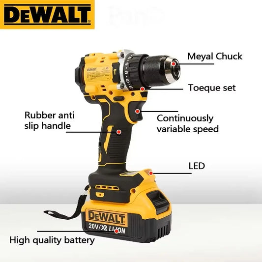 TorqueTitan DCD805 by DEWALT – 20V Brushless Compact Power Drill for Bold Builders, Everyday Heroes & Weekend Warriors