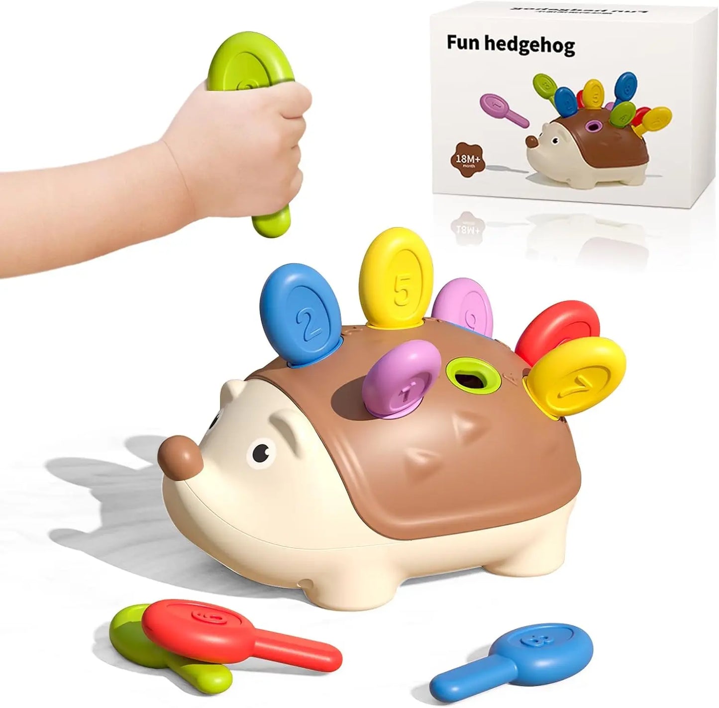 Hedgehog Montessori Toy for Toddlers – Fine Motor & Counting Skills