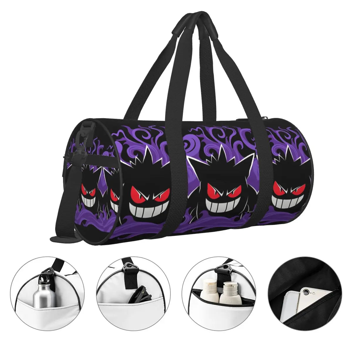 Gengar ShadowPack — Large Waterproof Pokémon Travel & Gym Duffle Bag for Hardcore Trainers